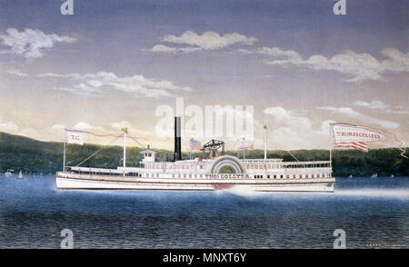 . Anglais : Thomas Collyer, sidewheel Steamboat de la rivière Hudson, huile sur toile par James Bard. Il y avait trois bateaux à vapeur nommé Thomas Collyer, c'était la dernière et la plus grande, et était aussi connu comme le "Big Thomas Collyer'. 1874. James Bard (1815-1897) Noms alternatifs james bard ; jas bard Description peintre américain Date de naissance/décès 15 Octobre 1815 26 mars 1897 Lieu de naissance/décès New York City White Plains contrôle d'autorité : Q6129357 : VIAF 57435671 ISNI : 0000 0000 6677 881X ULAN : 500006629 RCAC : nr91039953 GND : 120055384 1187 WorldCat Thomas Collyer (steamboat 18 Banque D'Images