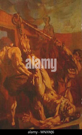 Español : Martirio de San Pedro 16e siècle. 1194 Tintoretto - Martirio de San Pedro Banque D'Images