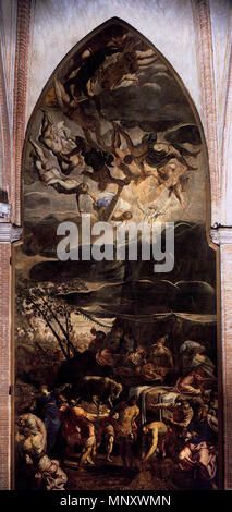 Anglais : l'adoration du veau d'or entre 1560 et 1562. 1194 Jacopo Tintoretto - l'adoration du veau d'or - WGA22463 Banque D'Images