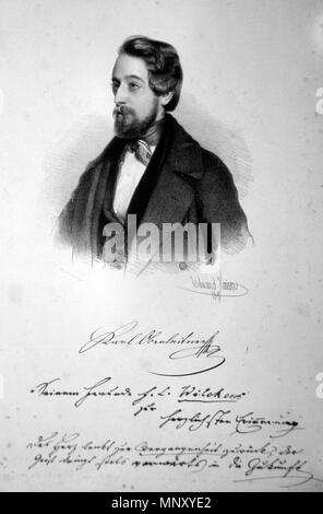 Appareil photo numérique Olympus . Deutsch : Karl Oberleitner (1821-1898), östereichischer Schriftsteller, Historiker. Lithographie von Eduard Kaiser, 1849 . 1849. Eduard Kaiser (1820-1895) 759 Karl Oberleitner Litho Banque D'Images