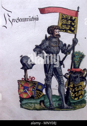 . Georg Truchsess von Waldburg III (der 'Bauernjörg'), aus der Truchsessenchronik, Holzschnitt von Christoph Amberger ; exemple der Kunstsammlungen Fürstlichen Waldburg-Wolfegg . 16e siècle. Christoph Amberger (1505-1562) peintre allemand Description Date de naissance/décès 1505 1562 Lieu de naissance/décès souabe période de travail d'Augsbourg 1525-1560 lieu d'Augsburg, Allemagne contrôle d'autorité : Q653163 : 15623990 VIAF ULAN : 500020494 : WGA AMBERGER, Christoph GND : 121365298 RKD : 1472 1207 Truchsessenchronik Georg III von Waldburg Banque D'Images