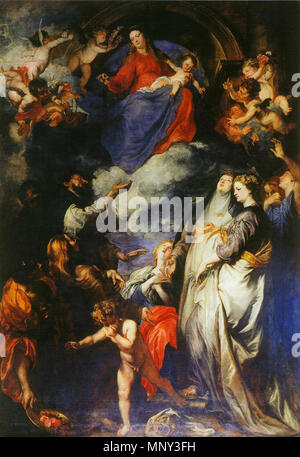. Madone du Rosaire. Entre 1623 et 1624. Anthony Van Dyck (1599-1641) Noms alternatifs Anthony Van Dyck, Anthonie van Dyck Anton van Dijck, Antonis van Deik, Antoon van Dijk, Anthonis van Dyck, Antoine van Dyck, peintre flamand Description dessinateur et graveur Date de naissance/décès 22 mars 1599 9 décembre 1641 Lieu de naissance/décès, London Blackfriars Anvers Anvers lieu de travail (1609-1610, 1615-1620), Londres (1620-mars 1621), Zaventem (1621), Gênes (Octobre 1621-février 1622), Rome (février 1622-juillet 1622), Florence (1622), Bologne (1622), Venise (1622), Rome Banque D'Images