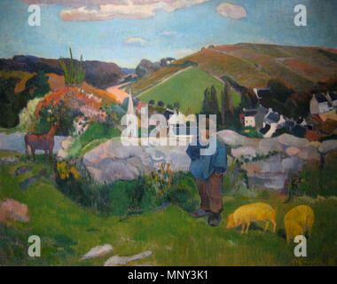 . Paul Gauguin (France, Paris, 1848 - 1903) l'Swineherd, 1888 peinture, huile sur toile, 28 3/4 x 36 5/8 in. (73,03 x 93,03 cm) Don de Lucille Simon Ellis et de la famille en l'honneur de la salle du vingt-cinquième anniversaire (M.91.256) Wikipedia aime l'Art au Los Angeles County Museum of Art Cette photo de l'article #  M.91.256 au Los Angeles County Museum of Art a été contribué sous le nom d'une équipe "artifacts" dans le cadre du projet d'art aime Wikipedia en février 2009. Los Angeles County Museum of Art La photographie originale sur Flickr a été prise par Beesnest McClain-veuillez ajouter un commentaire sur le trio Banque D'Images