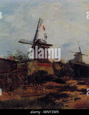 Le Moulin de Blute-Fin (éoliennes sur Montmartre), 1886. 1222 Vincent van Gogh - Le Moulin de Blute-Fin Banque D'Images