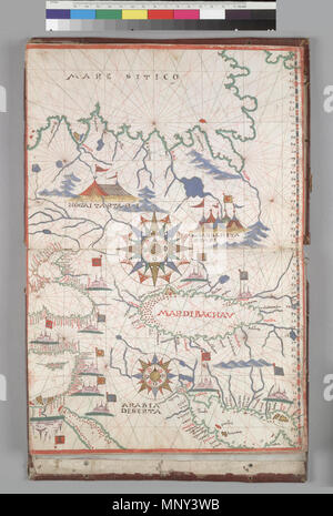 . Anglais : La Russie et le Proche-Orient. HM 33. JOAN MARTINES, PORTOLAN Italie ATLAS, ca. Circa 1578 1578 .. Joan Martines (16ème siècle) Description cartographe italien Date de naissance/décès 16e siècle 16e siècle Lieu de naissance/décès Inconnu Inconnu période de travail, à partir de 1559 jusqu'à 1591 le lieu de travail 1556-1587 : Messine (Sicile, Italie) 1590-1591 : Naples probablement faite par Joan Martines à Messine depuis nomenclature est italien, et c'est manifestement dans Martines' style, nettement similaires à Londres, Brit. Lib., Harley 3450, signé et daté 1578, Messine. 852 Carte de la Russie et le Proche-Orient. HM 33 Banque D'Images