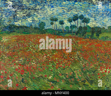 Néerlandais : Papaverveld avec champ de coquelicots / champ de coquelicots Auvers-sur-Oise, juin 1890. 1224 Vincent van Gogh - champ de coquelicots - Google Art Project Banque D'Images