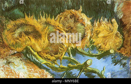 Quatre Tournesols fanés . Anglais : la reproduction de tableau de Vincent van Gogh . 1887. 1237 Vincent van Gogh - Quatre Tournesols coupés Banque D'Images