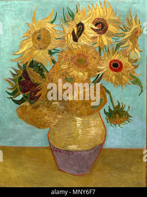 English : Nederlands : Zonnebloemen entre 1888 et 1889. 1238 Vincent van Gogh - Zonnebloemen Banque D'Images