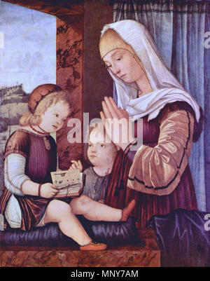 . Anglais : Vierge à l'enfant avec l'enfant Saint John . fin du 15e siècle. Vittore Carpaccio 1242 067 un Banque D'Images