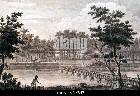 . Español : Vista de la Real Casa de Campo a la Ribera del río Manzanares. La gravure de Manuel Alegre, a partir de un dibujo de José Gómez de Navia, perteneciente a la colección 'Vistas de Madrid" . 1800. José Gómez de Navia (peintre) (1757-1812) et Manuel Alegre (graveur) (1768-1815). 1246 Vsita de la Real Casa de Campo de Madrid Banque D'Images