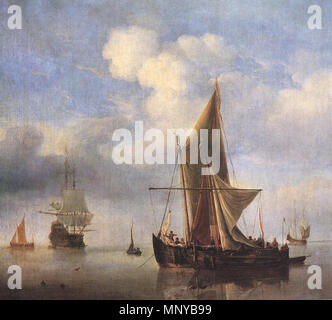 Mer calme deuxième moitié de 17ème siècle. 1261 Willem van de Velde (II) - mer calme - WGA24524 Banque D'Images