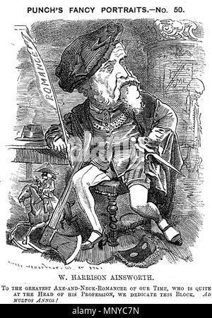 . Caricature de William Harrison Ainsworth (1805 - 1882) . 24 septembre 1881. Edward Linley Sambourne (1844-1910) 1265 William Harrison Ainsworth caricature Banque D'Images