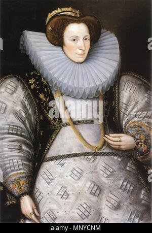 . Portrait d'une dame inconnue . Entre 1585 et 1590. 1267 William Segar dame inconnue 1585-90 Banque D'Images