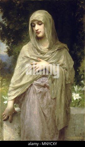 . Modestie, huile sur toile, 160,5 x 72,5 cm, collection privée . 1902. 1268 William-Adolphe Bouguereau (1825-1905) - modestie (1902) Banque D'Images