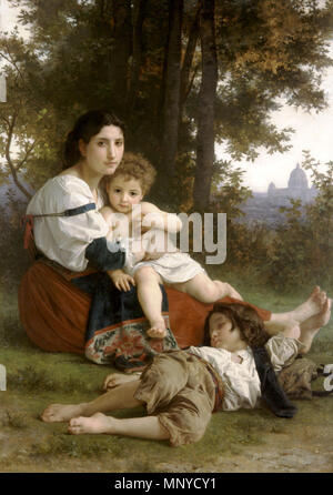 Français : English : repos Le repos 1879. 1268 William-Adolphe Bouguereau (1825-1905) - Reste (1879) Banque D'Images