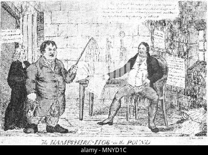 . Anglais : gravure contemporaine de William Cobbett dans Newgate Prison ayant été condamné pour diffamation de trahison . 1810. 1269 WilliamCobbettPrison inconnu Banque D'Images