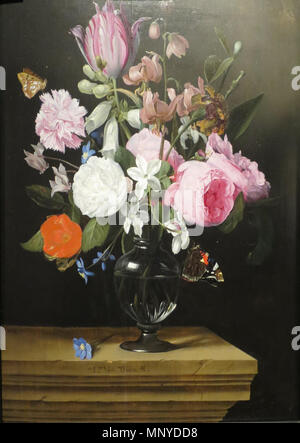 . Vase de fleurs avec Butterglies . circa 1645. Jan Philips van Thielen (1618-1667) Noms alternatifs Jan Philip van Thielen, Rigouldts Jan Philip van Thielen van Cauwenbergh, Jan Philip van Thielen Van Couwenberghe Description peintre flamand et illustrateur botanique Date de naissance/Décès 1 Avril 1618 (baptisé) 1667 Lieu de naissance/décès près de Malines Malines Boisschot Travailler lieu Anvers (1631-1659), Mechelen (1660) contrôle d'autorité : Q3806921 : 90889309 VIAF ULAN : 500001866 BPN : 01895696 RKD : 770571271 WLA haa Fleurs dans un vase en verre Banque D'Images