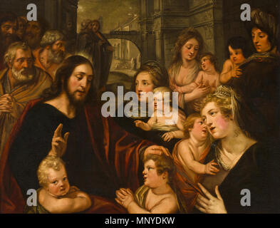 Le Christ bénissant les enfants vers 1600. Studio d'Artus Wolfaerts (Anvers, 1581-1641) 1272 Artus Wolfaerts (studio) Le Christ bénissant les enfants Banque D'Images