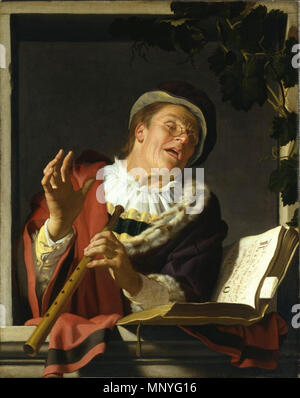 Zinc chant player vers 1623. 1284 Zinkspieler Banque D'Images