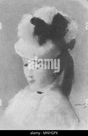 1288 Édouard Manet - Jeune Femme au chapeau blanc Banque D'Images