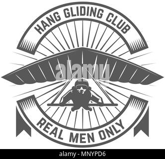 Hang gliding club modèle emblème. L'élément de conception de logo, étiquette, emblème, signe. Vector illustration Illustration de Vecteur