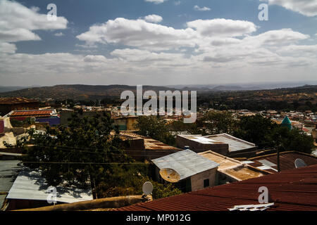 Vue panoramique aérienne de la vieille ville de Harar Jugol aka, Ethiopie Banque D'Images