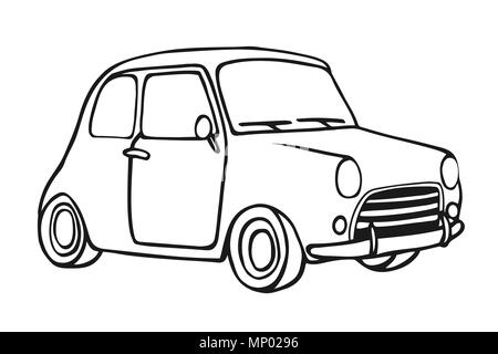 Voitures anciennes, vector illustration croquis dessinés à la main Illustration de Vecteur