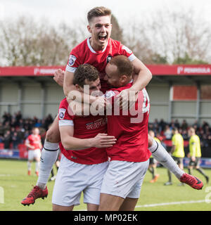 Nick Haughton, Lois Maynard & Anthony Dudley. Salford City FC vs Curzon Ashton. Banque D'Images