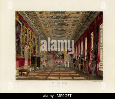 Galerie du roi, le palais de Kensington. Anglais : une vue de la Galerie du Roi à Kensington Palace . 1er octobre 1816. 766 King's Gallery, Kensington Palace, du Royal Residences Pyne, 1819 - panteek py82-112 Banque D'Images