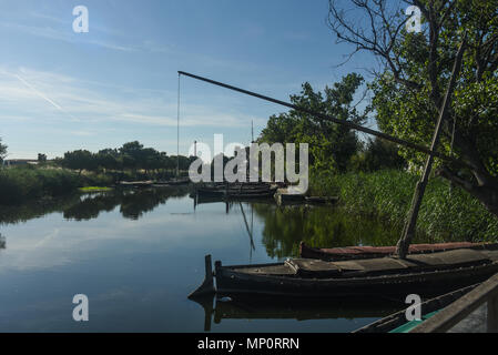 Petits voiliers amarrés dans le port de Catarroja dans la lagune d'Albufera (Valence). Photo:Eduardo Manzana Banque D'Images