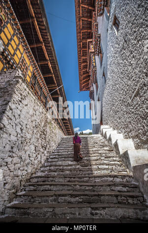 Escaliers à Paro Dzong Banque D'Images