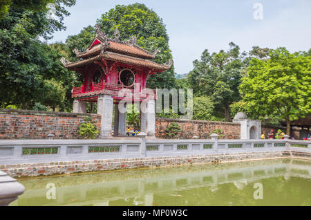Vue de Temple de la littérature à Hanoi Vietnam Banque D'Images