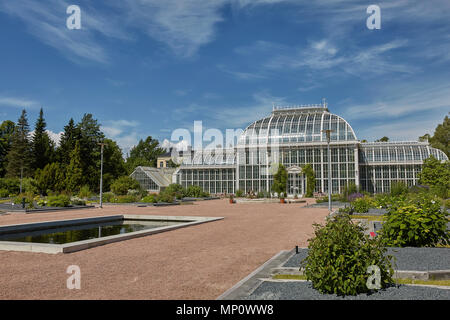HELSINKI, FINLANDE - le 10 juillet 2017 : le jardin botanique de Kaisaniemi et ses émissions à Helsinki en Finlande. Banque D'Images