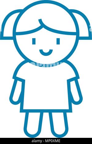 Icône linéaire poupée concept. Vecteur ligne poupée signe, symbole, l'illustration. Illustration de Vecteur