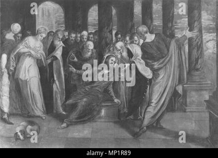 Italiano : Cristo e l'adultera. . 955 Pallucchini Tintoretto 351 Banque D'Images