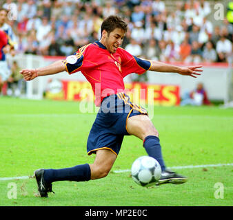 Football : Opek - Bruges Belgique 21.06.2000, tournoi de l'UEFA Euro 2000, phase de groupes (groupe C), de la Yougoslavie contre l'Espagne 3:4 ---- Raul (ESP) Banque D'Images