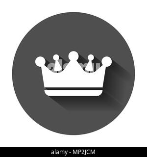Dans l'icône vecteur diadème couronne style plat. Image illustration avec ombre portée de la couronne. Le roi, la princesse image concept. Illustration de Vecteur