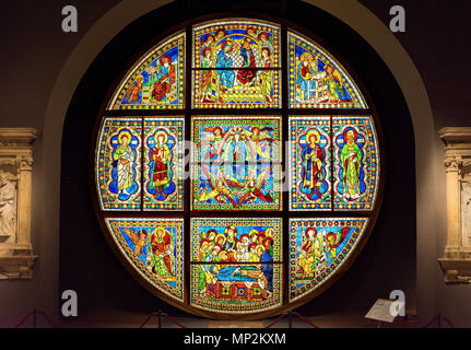 Sienne, Italie - 19 octobre 2016 : vitrail au Museo dell'Opera Duomo c'est Musée de la Cathédrale de Sienne, Toscane, Italie Banque D'Images