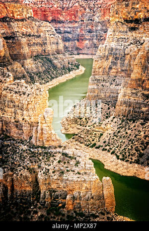 Le Bighorn River s'écoule par le mouflon d'te Canyon National Recreation Area dans le sud du Montana Banque D'Images