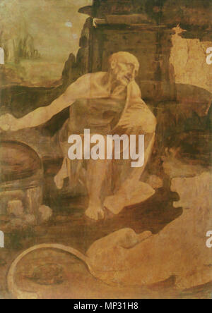 Anglais : Saint Jérôme dans le désert français : Saint Jérôme vers 1480. 803 Leonardo da Vinci - Saint Jérôme Banque D'Images