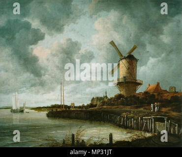 Le moulin à Wijk bij Duurstede vers 1670. 682 Jacob Isaacksz. van Ruisdael - Le Moulin de Wijk bij Duurstede-- Banque D'Images