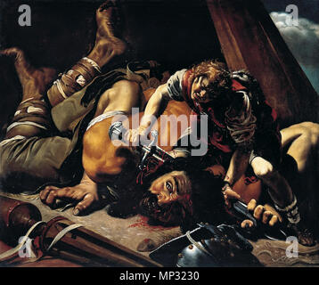 137VISO- 93 Anglais : surmonter avec colère, David Goliath Beheads English : allégorie biblique de la colère entre 1609 et 1610. 945 Orazio Borgianni David Goliath Beheads Banque D'Images