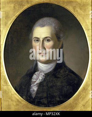 Photo gracieuseté de Samuel Huntington confiance historique Ce portrait a été peint en 1783 par Charles Wilson Peale, lorsque Samuel Huntington était 52. C'est le seul portrait connu de Samuel Huntington. Il se bloque dans la Galerie Charles Wilson Peale à Philadelphie. Samuel Huntington, on peut faire valoir, a été le premier président des États-Unis. C'est parce que Huntington était président du Congrès Continental lorsque les statuts de la Confédération ont été ratifiés le 1 mars 1781, le document qui a créé la nouvelle nation -- officiellement connu à l'époque, comme les États-Unis du Congrès réuni. cp0214 Banque D'Images