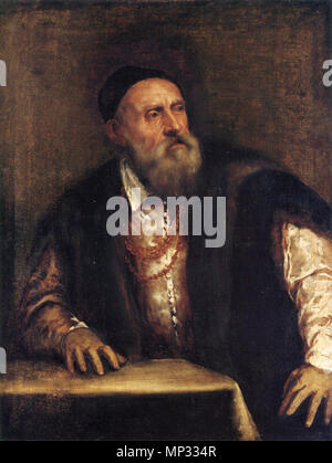 . 1110 Auto-portrait de Titien Banque D'Images