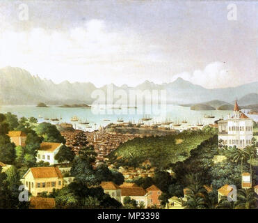 Portugais : Vista do Rio de Janeiro tomada de Santa Tereza 1892. 925 Nicola Antonio Facchinetti - Vista do Rio de Janeiro tomada de Santa Tereza Banque D'Images