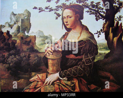 Marie Madeleine. détail . circa 1530. 705 Lorenzo Costa - Maria Magdalena (Rijksmuseum Amsterdam version) - 1970 photo Banque D'Images