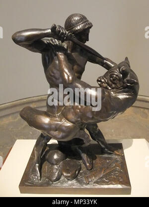 . Anglais : Thésée Terrassant Minotaure (1843), sculpture en bronze de fr:Antoine-Louis Barye. 1843 photo prise en juin 2008. Antoine-Louis Barye (1795-1875) Peintre, sculpteur français Description et fondateur Date de naissance/décès 24 Septembre 1795 25 juin 1875 Lieu de naissance/décès lieu de travail Paris Paris Paris contrôle d'autorité : Q451489 : VIAF 71400631 ISNI : 0000 0000 8077 7274 ULAN : 500007044 RCAC : n83192887 NLA : WorldCat 35479420 photo originale en Nrswanson (talk) nouvelle version par Chhe (talk) 1186 Thésée terrassant par Barye Banque D'Images
