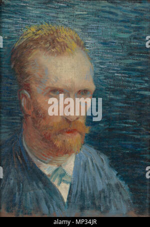 English : Nederlands : Zelfportret Autoportrait . Anglais : peinture de Vincent van Gogh, 1887 Nederlands : Schilderij van Vincent van Gogh, 1887 . 1887. Zelfportret 1282 - s0071V1962v - Van Gogh Banque D'Images