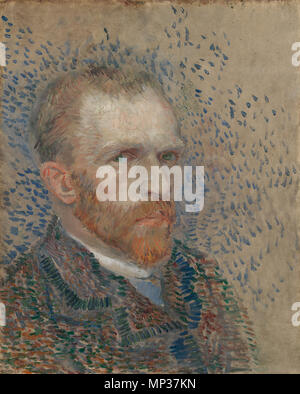 English : Nederlands : Zelfportret Autoportrait . Anglais : peinture de Vincent van Gogh, 1887 Nederlands : Schilderij van Vincent van Gogh, 1887 . 1887. Zelfportret 1282 - s0065V1962 - Van Gogh Banque D'Images