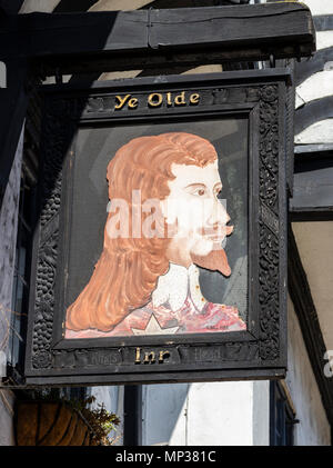 Inscrivez-vous à Ye Olde Kings Head public house, Chester Banque D'Images